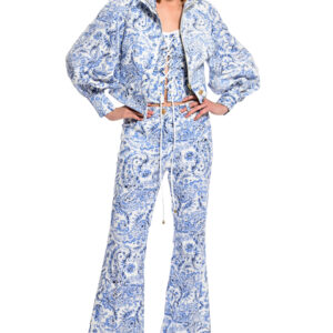 Paisley Print Wide Leg Pants