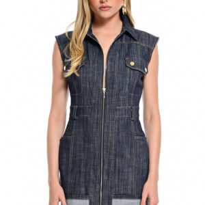 Mini Τζιν Φόρεμα με Φερμουάρ