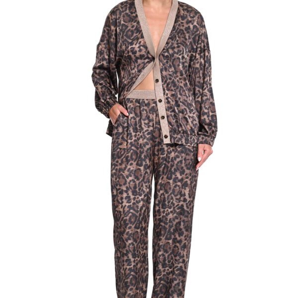 WeCoss Leopard Print Relaxed Παντελόνι