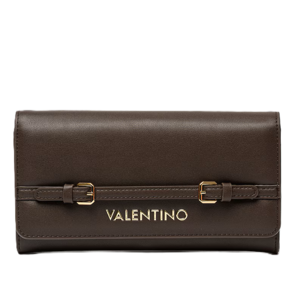 Valentino Πορτοφόλι Καφέ με Χρυσές Λεπτομέρειες
